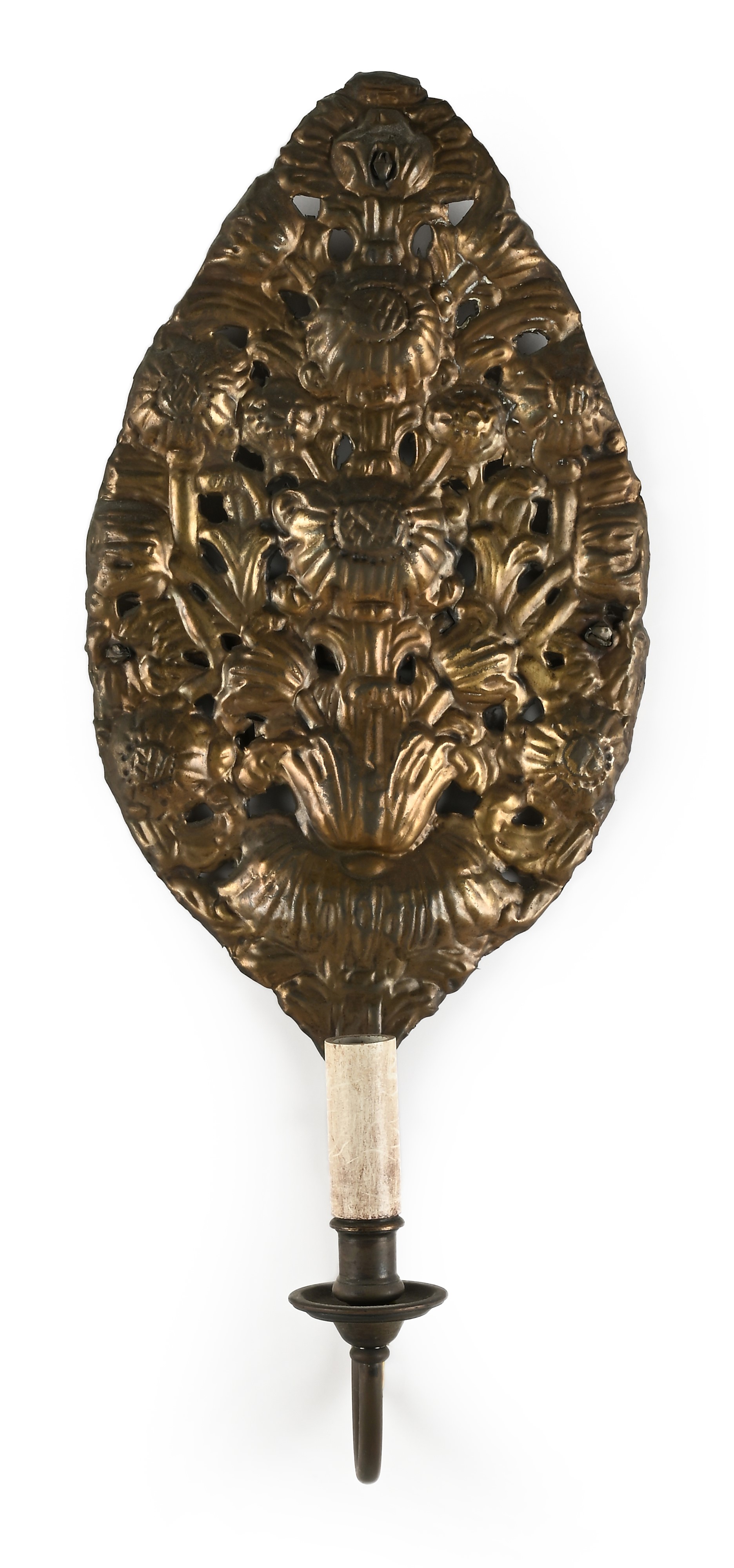 Tre palme in metallo sbalzato e dorato, XVIII/XIX secolo