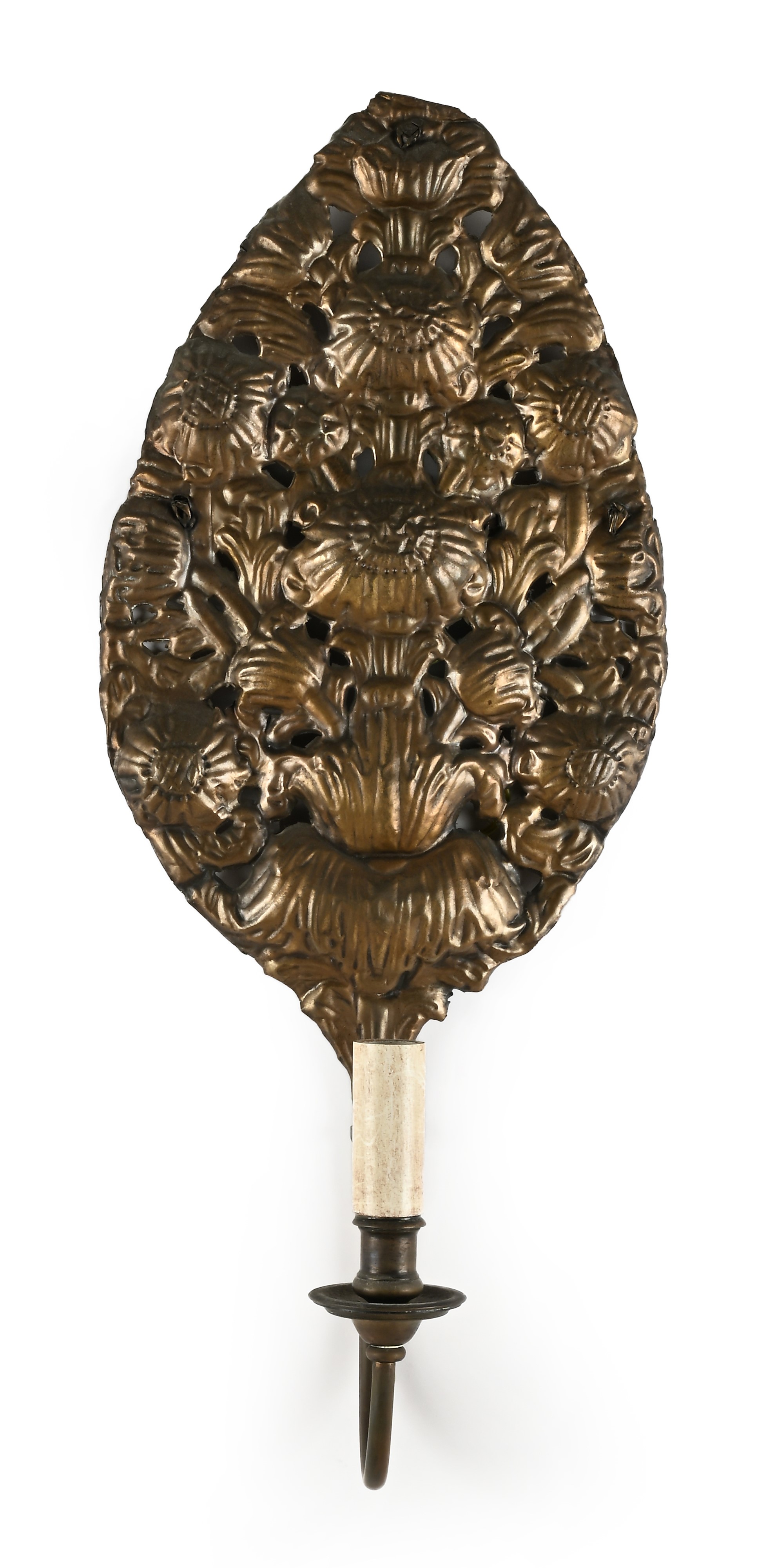 Tre palme in metallo sbalzato e dorato, XVIII/XIX secolo
