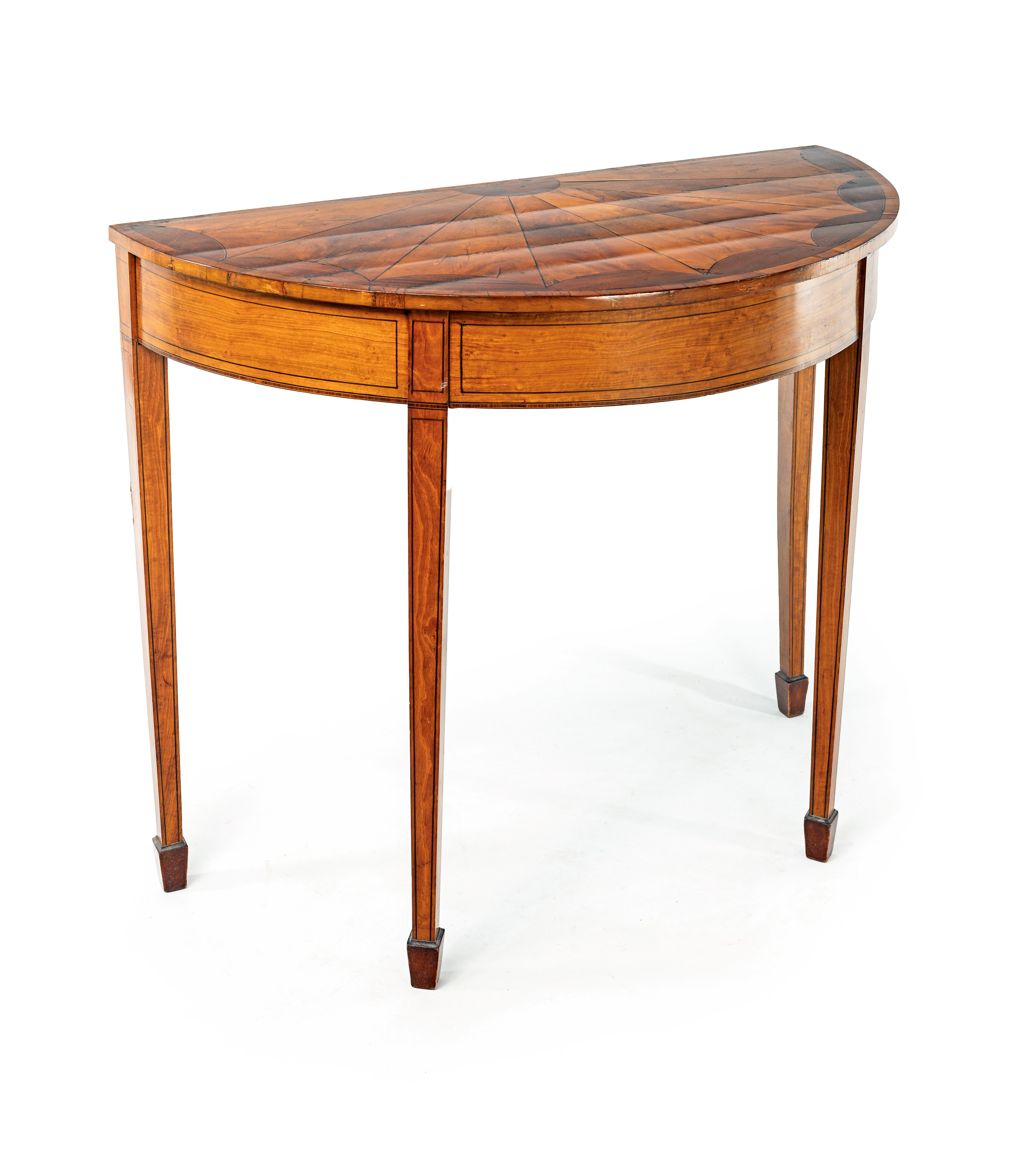 Sidetable a mezza luna in satinwood, Inghilterra, XIX secolo