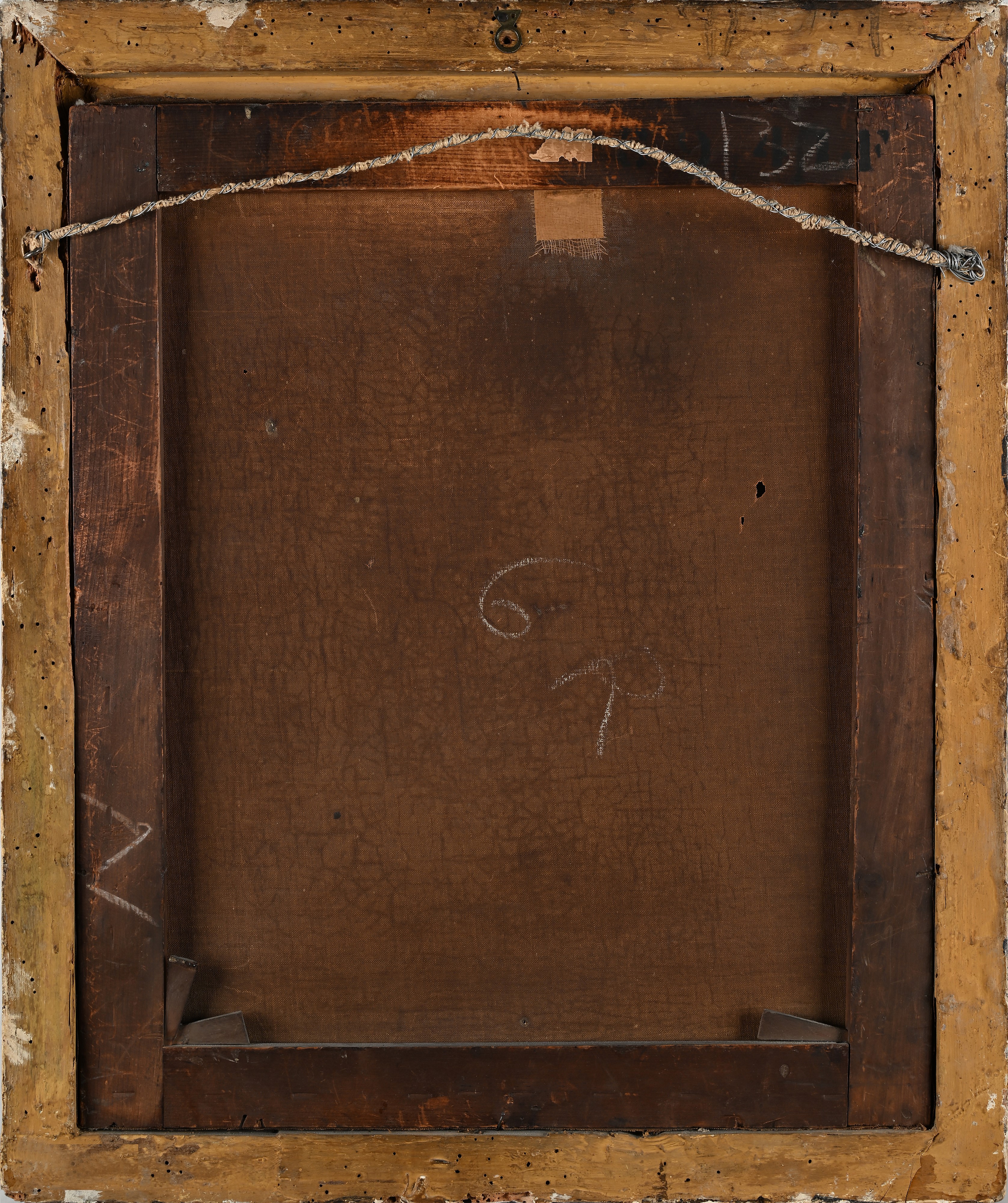 Paesaggio fluviale con torrioni e figura di viandante