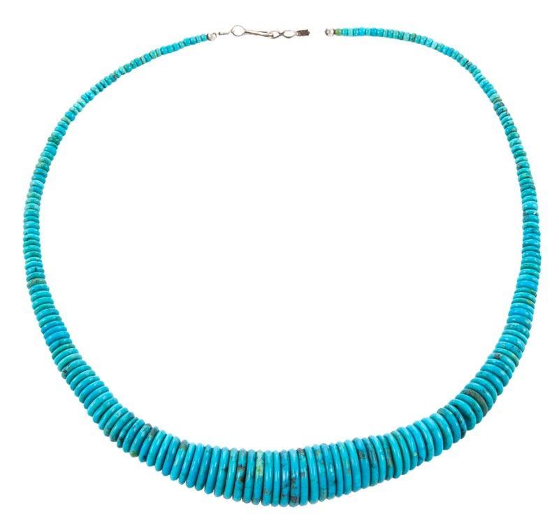 Collana di Turchese Americana a Dischetti, Gr. 38