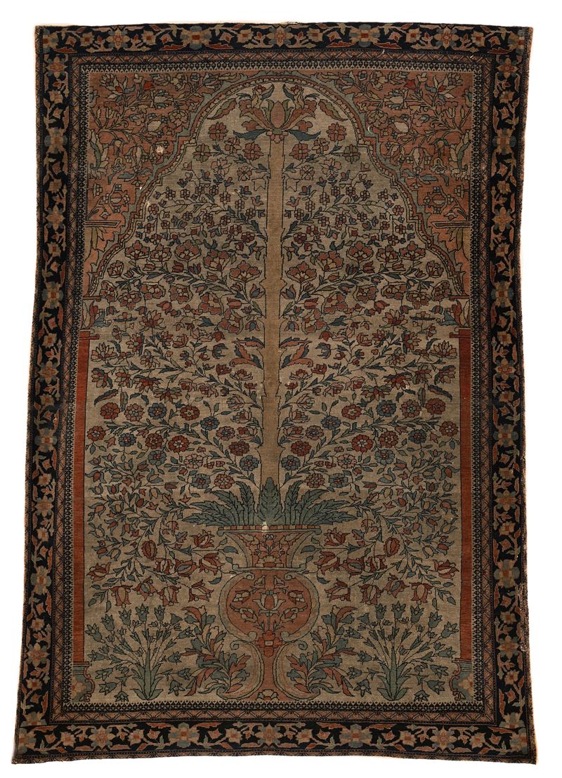 Tappeto Persiano Kashan “albero della Vita” Fine XIX/inizi XX Secolo