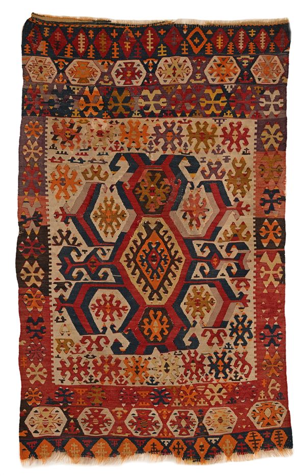 Tappeto Kilim Caucasico, Caucaso, Fine XIX - Inizio XX secolo