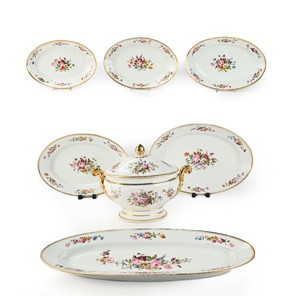 Servizio in porcellana policroma "Vieux Paris", fine del XIX secolo