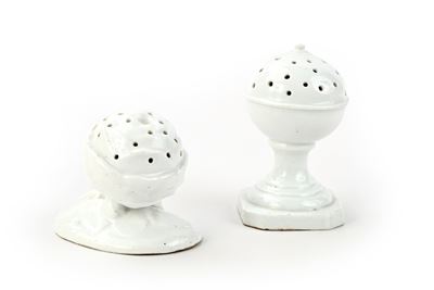 Due Porta Stecchini in Ceramica Bianca di Diverse Manifatture, XIX Secolo