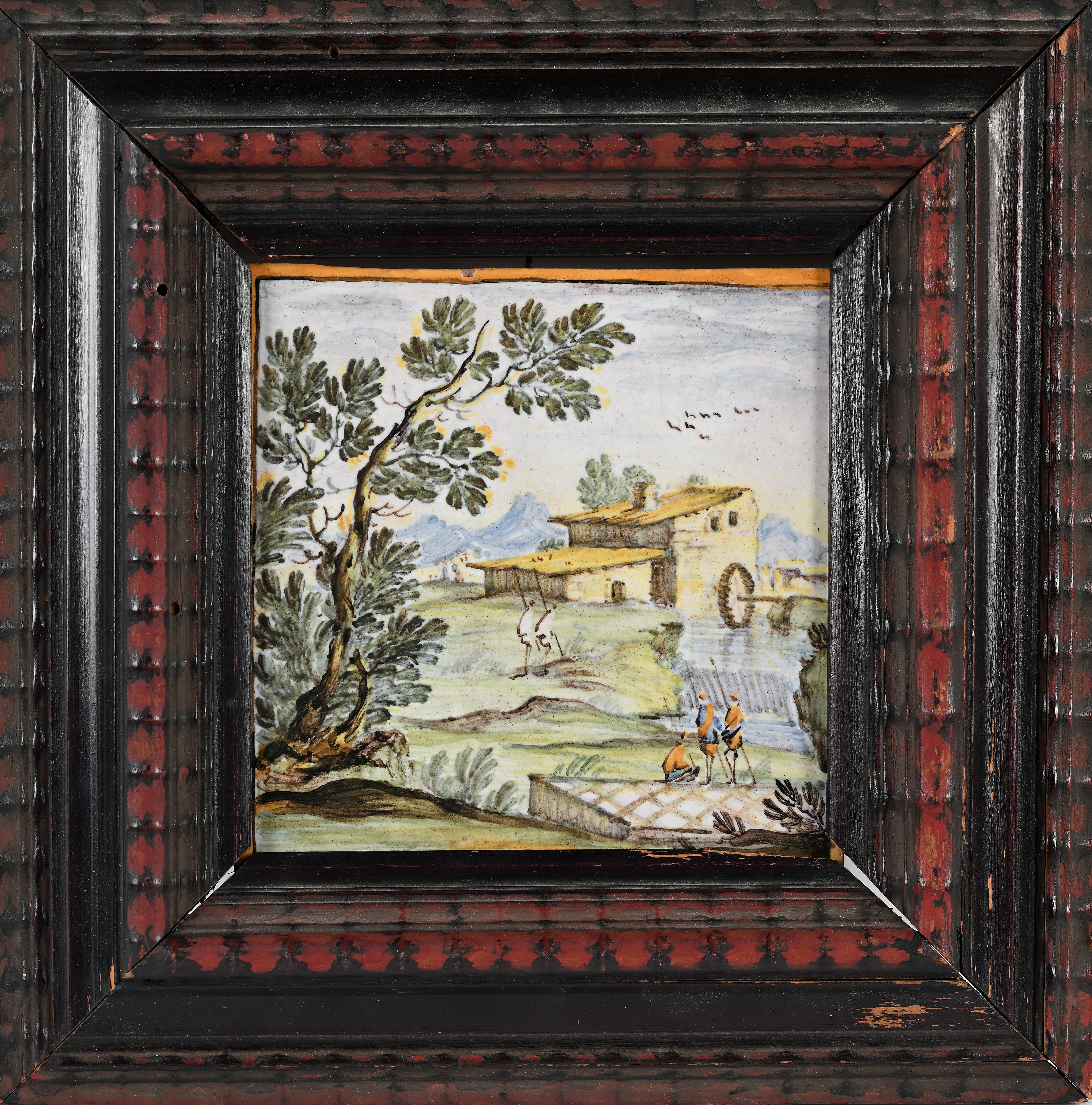 Mattonella in Maiolica Policroma, Manifattura di Castelli, XX Secolo