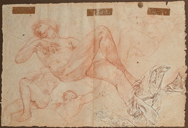 Scuola Italiana del XIX Secolo - Studi di Nudi Accademici