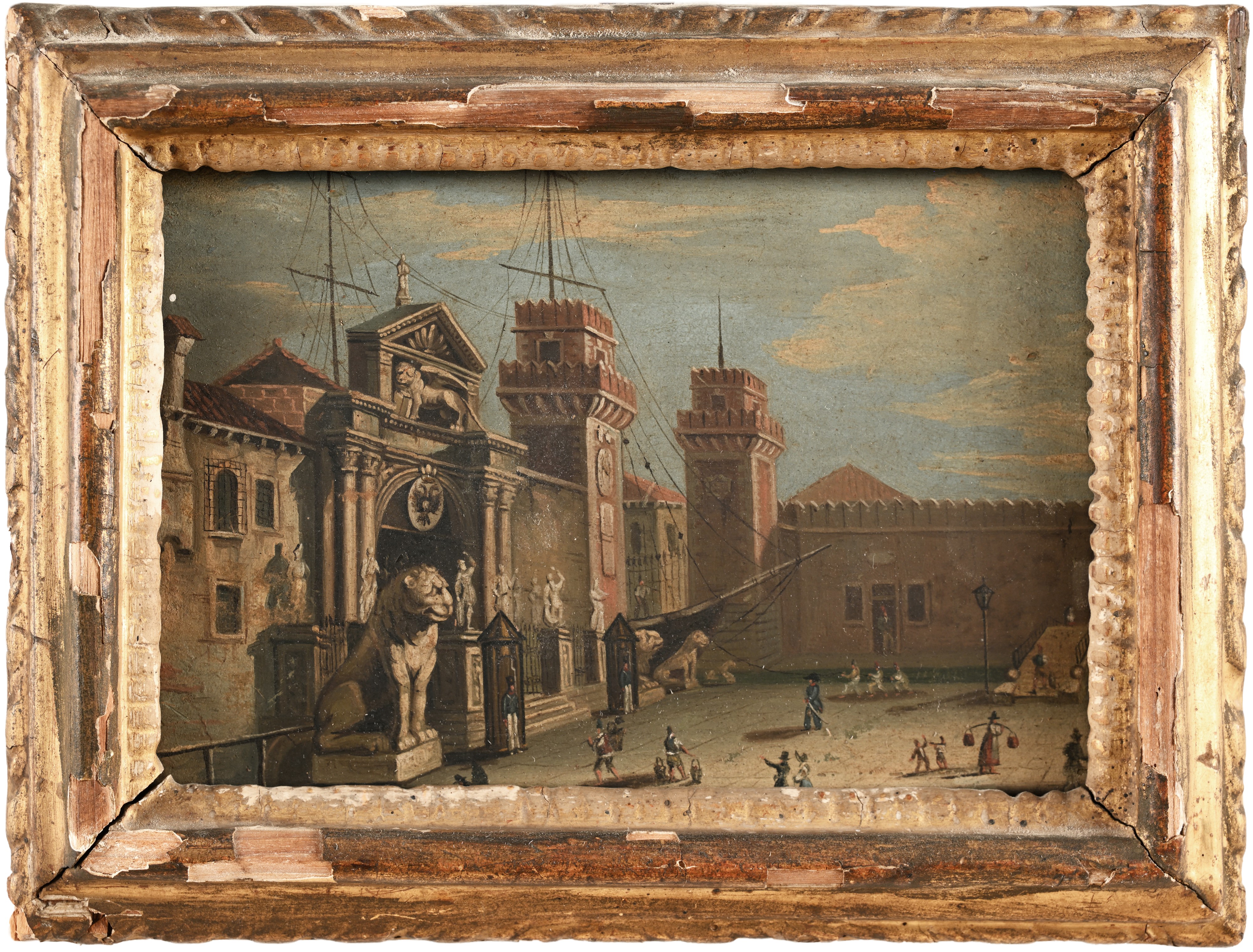 Cerchia di Giuseppe Bernardino Bison - Veduta Dell'arsenale di Venezia