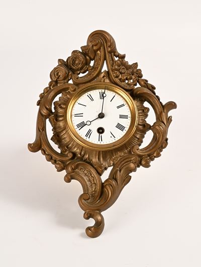 Piccolo Orologio Cartel in Bronzo, Fine XIX Secolo