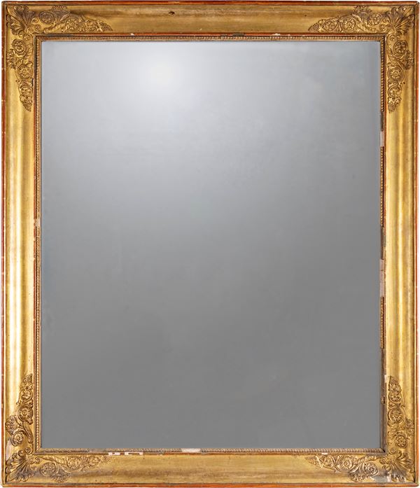 Grande cornice in legno dorato, XIX secolo