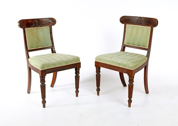 Coppia di sedie in mogano, Inghilterra, seconda metà del XIX secolo