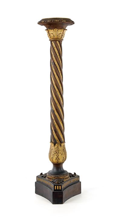 Colonna Tortile in Noce e Oro