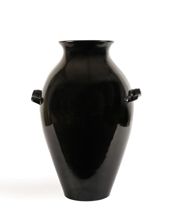 Rometti Ceramiche - Vaso in ceramica smaltata con anse ondulate