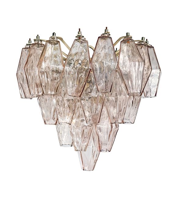 Lampadario da soffitto mod. Poliedri per Venini