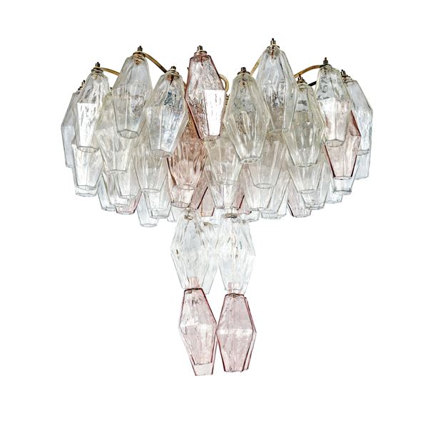 Lampadario da soffitto mod. Poliedri per Venini