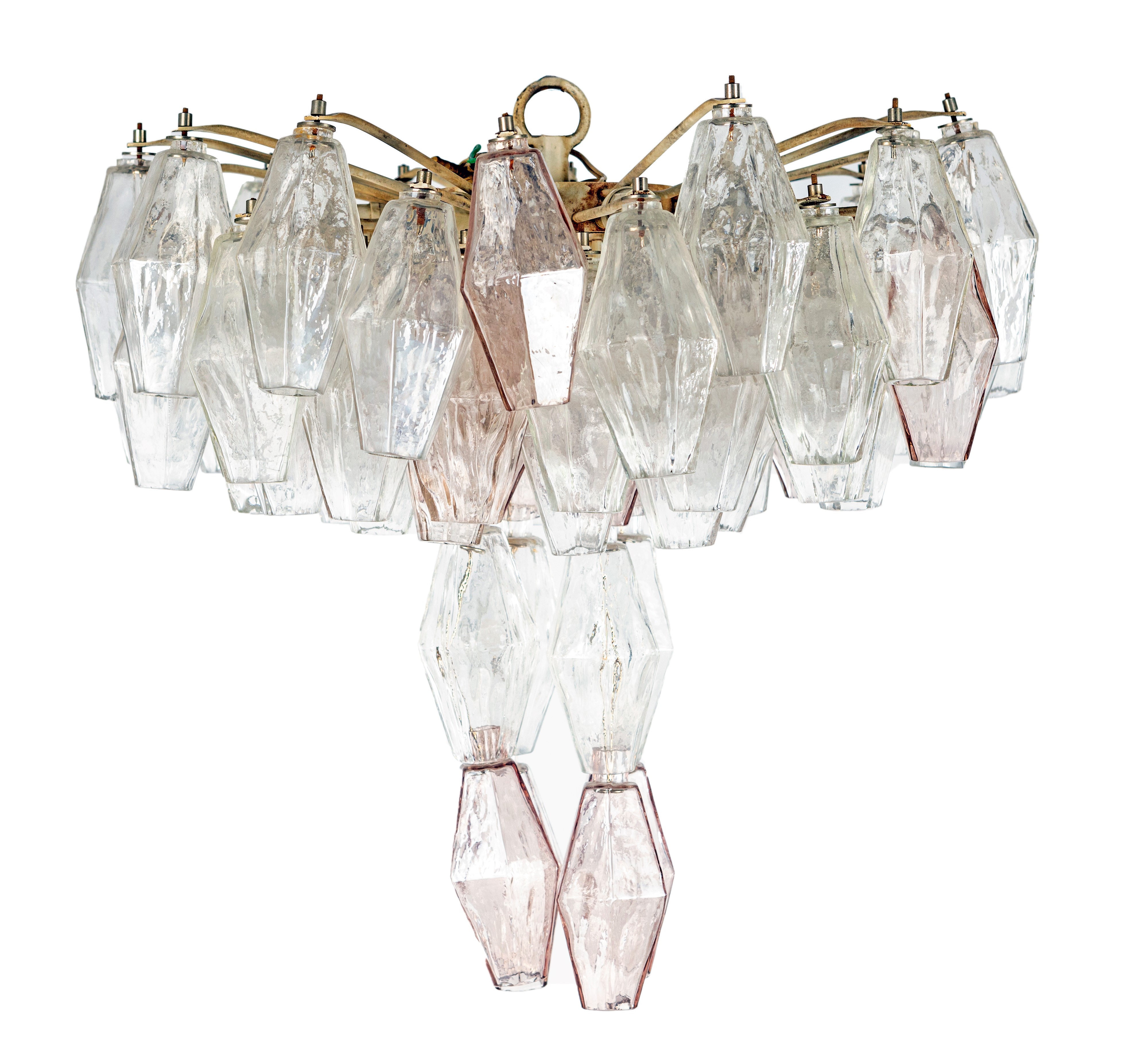 Lampadario da soffitto mod. Poliedri per Venini