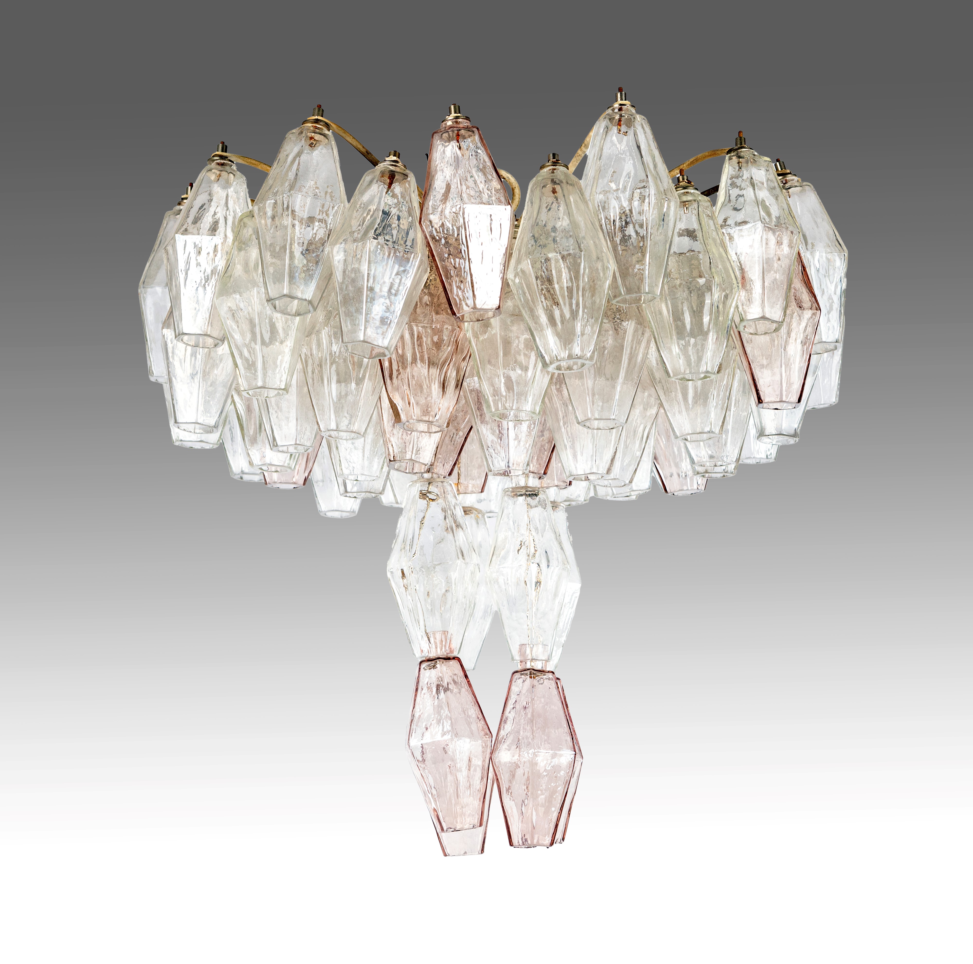 Lampadario da soffitto mod. Poliedri per Venini