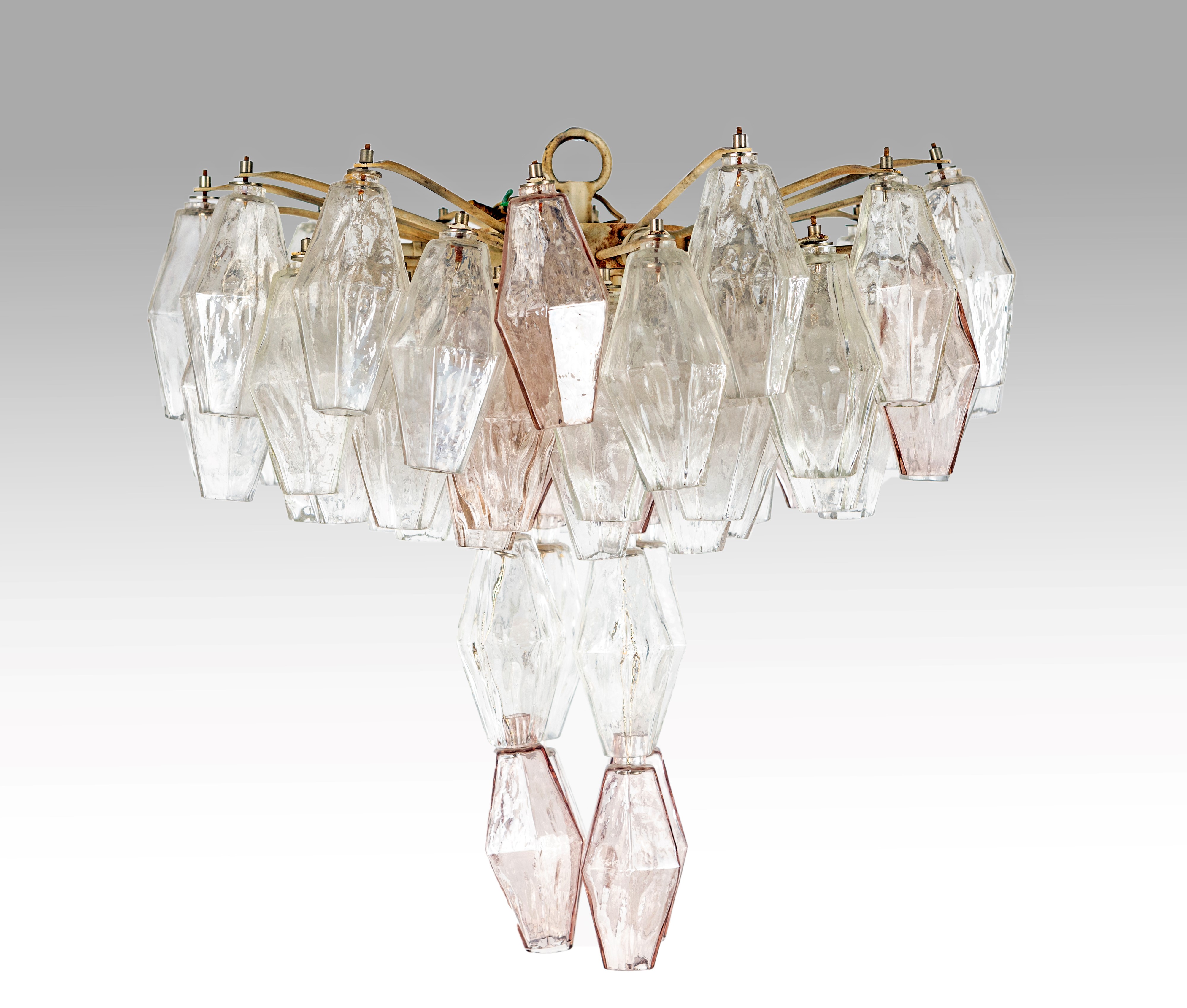 Lampadario da soffitto mod. Poliedri per Venini