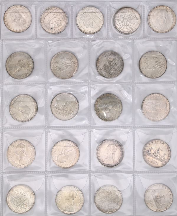 Lotto di 51 monete da 500 Lire Repubblica Italiana