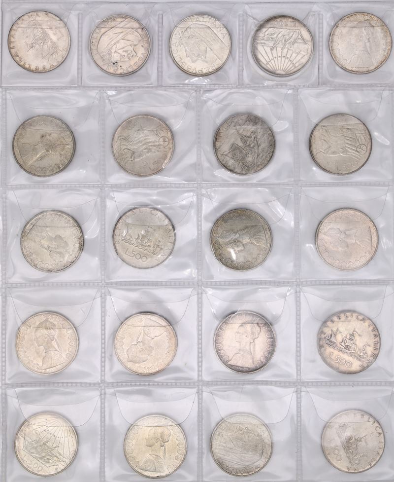 Lotto di 51 Monete da 500 Lire Repubblica Italiana