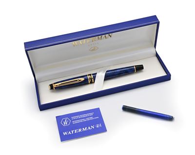 Waterman Expert - Penna Stilografica in Metallo e Lacca Blu (w10023981)