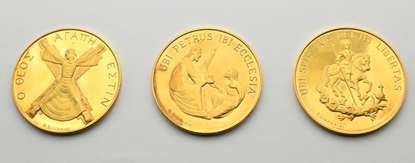 Lotto di 3 medaglie del Concilio Ecumenico Vaticano