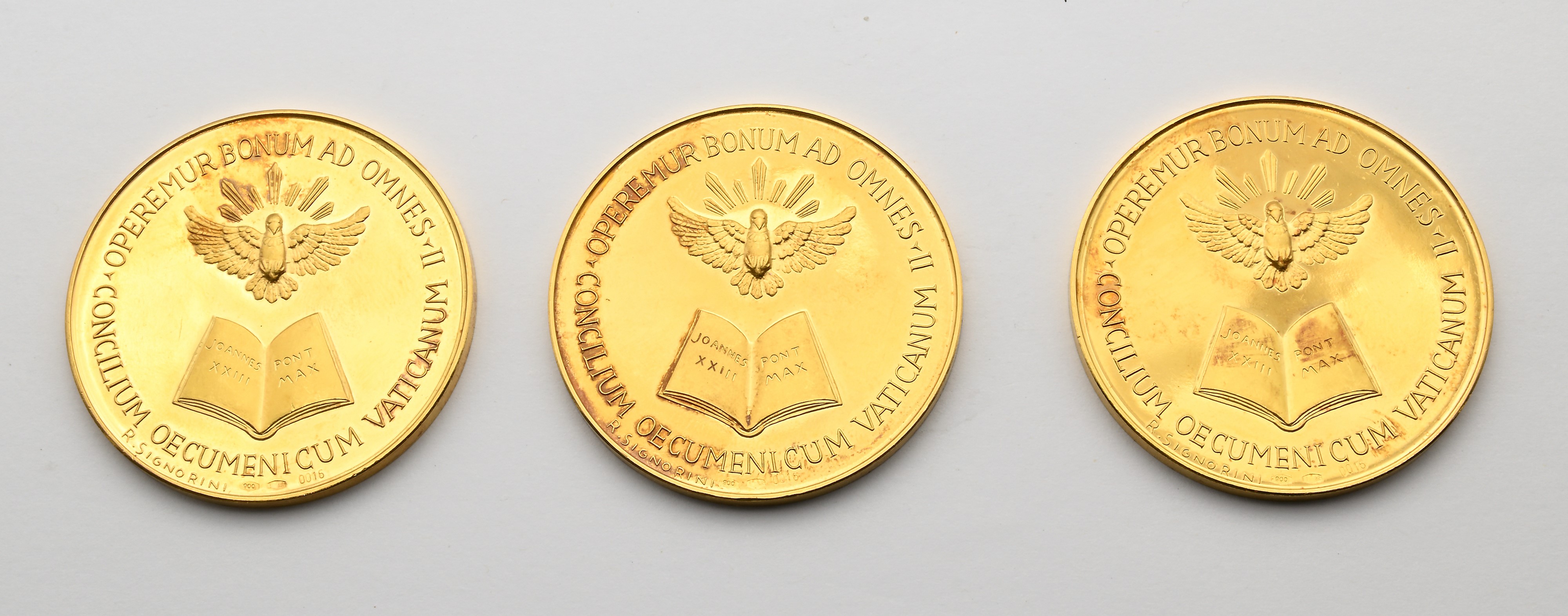 Lotto di 3 Medaglie del Concilio Ecumenico Vaticano