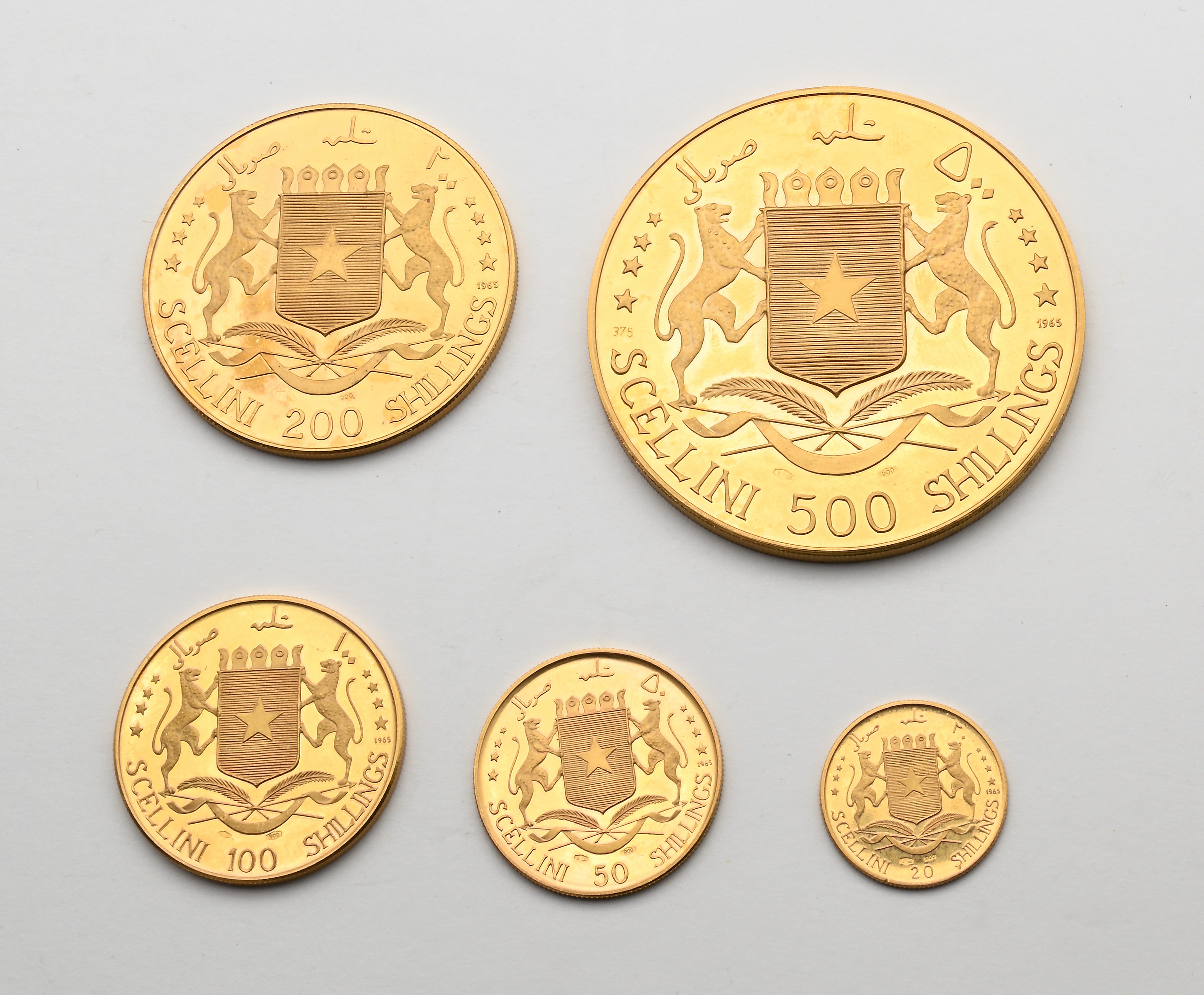 Serie 500, 200, 100, 50 e 20 Scellini 1965 Somalia