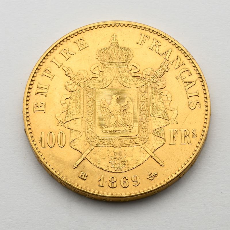 100 Franchi 1869 Strasburgo Napoleone III Regno di Francia