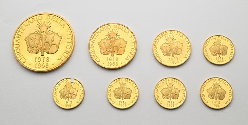 Lotto di 8 Medaglie del Cinquantenario della Vittoria 1918-1968