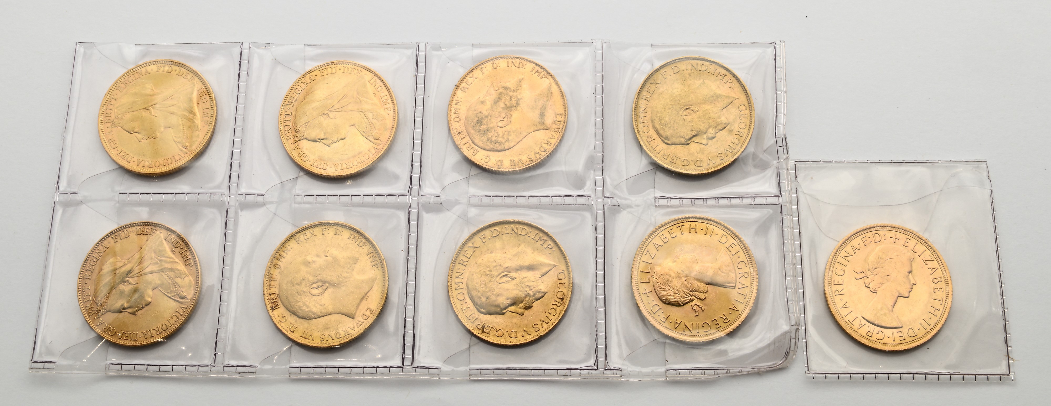 Lotto di 9 Sterline (1894, 1898, 1899, 1902 Sidney, 1906, 1911, 1911 Sidney, 1966 e 1968) Regno U...