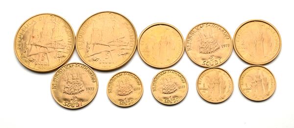 Lotto 5 Scudi 1976 (2), 2 Scudi 1976 (2), 1977 (2), ed 1 scudi 1976 (2) e 1977 (2) San Marino