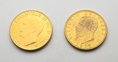 Riconi del 100 Lire 1872 Vittorio Emanuele II e del 100 Lire 1923 Vittorio Emanuele III Regno D'i...