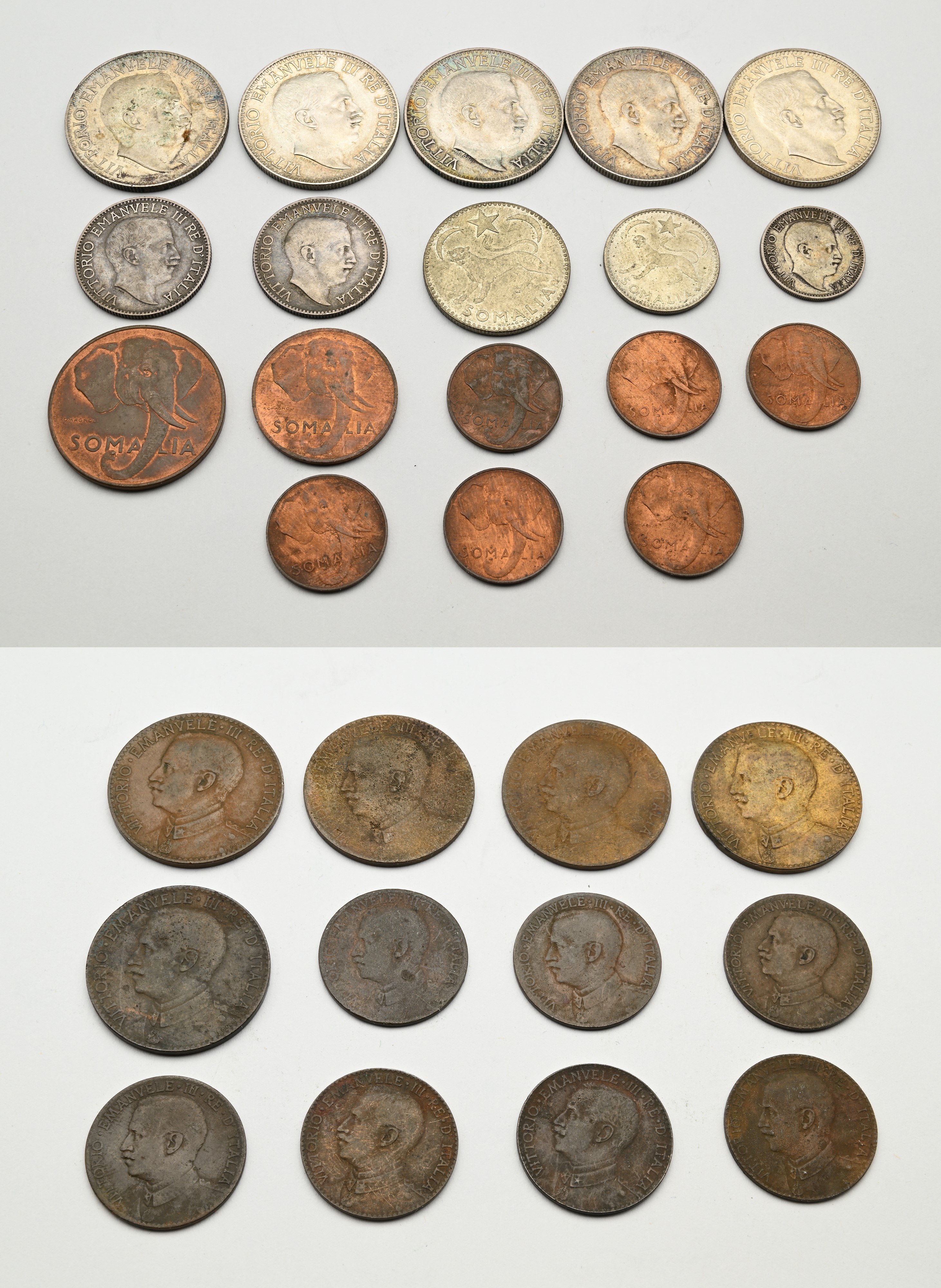Lotto Somalia Italiana Vittorio Emanuele III - 1 Rupia 1910, 1912, 1913, 1915 e 1919; Mezza Rupia...