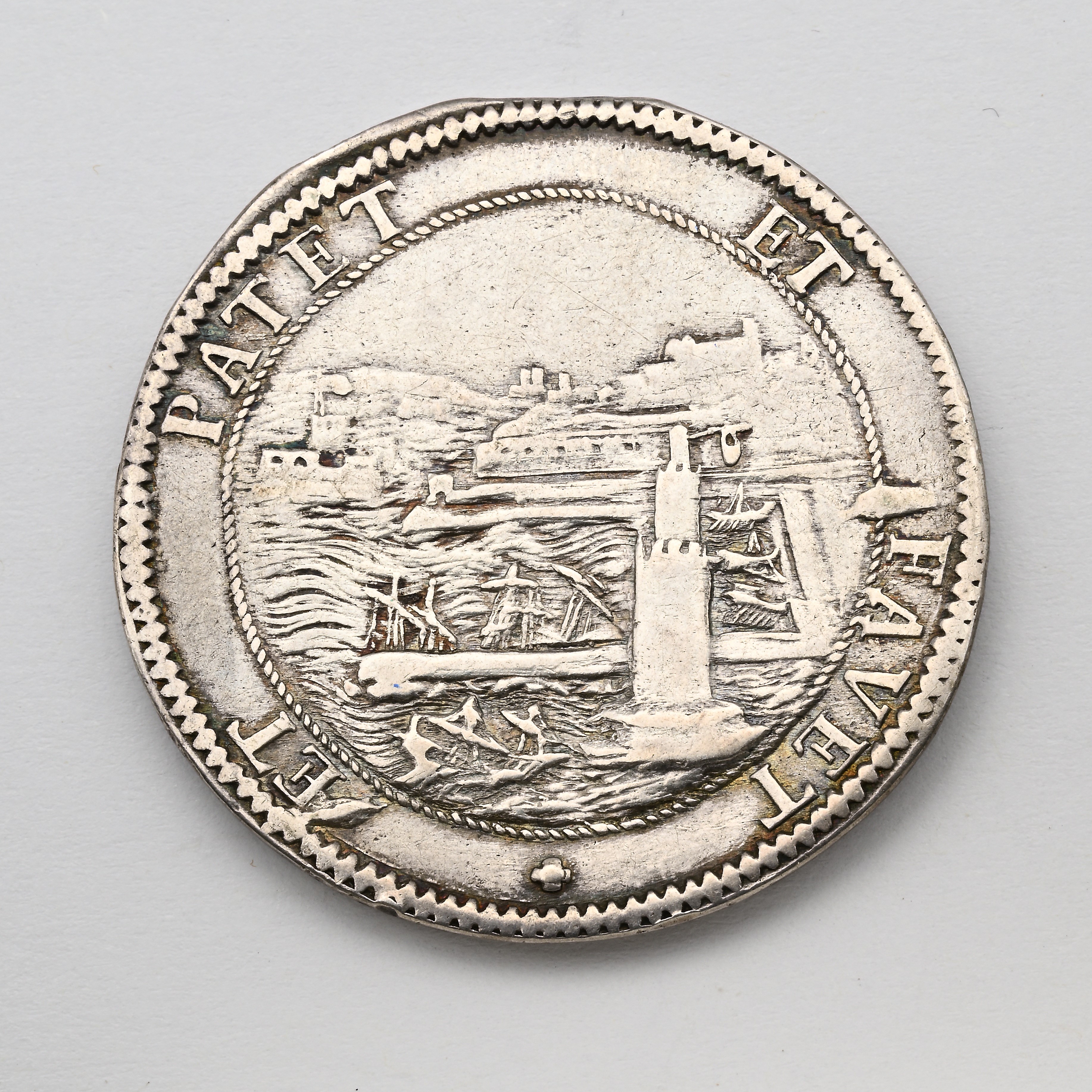 Tollero di Livorno 1694 con la Veduta del Porto. Cosimo III De' Medici Granducato Toscana