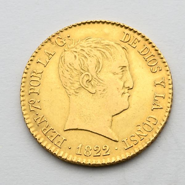 80 Reales 1822 Madrid Ferdinando VII Regno di Spagna