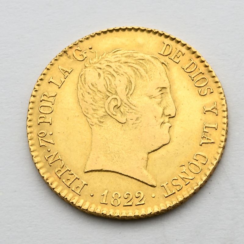 80 Reales 1822 Madrid Ferdinando VII Regno di Spagna