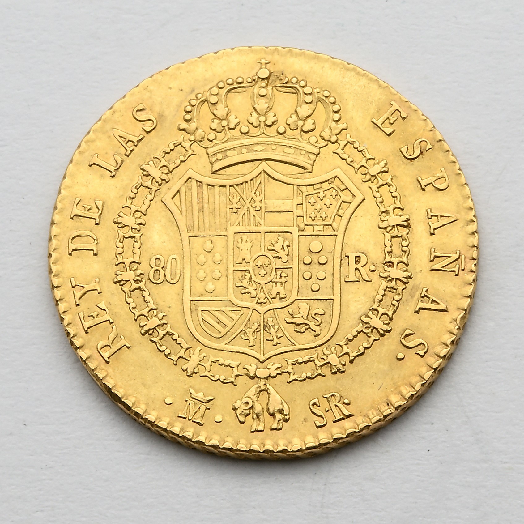 80 Reales 1822 Madrid Ferdinando VII Regno di Spagna
