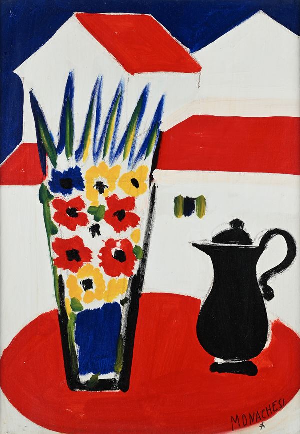 Sante Monachesi - Fiori con brocca nera
