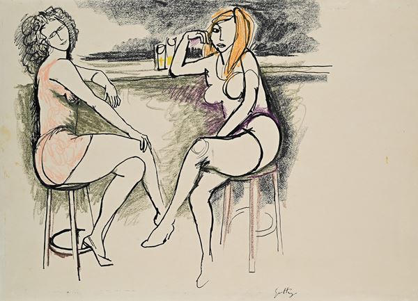 Renato Guttuso - Donne al bancone del bar