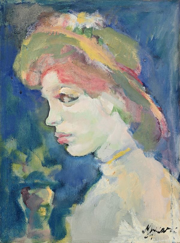 Mino Maccari - Ritratto di gentildonna col cappello