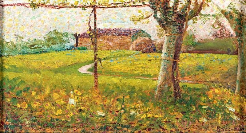 Paesaggio, Olio su Tela, CM 25,5x46,2. Firmato Boccioni in Basso a Destra. Si Consegna Scrittura ...