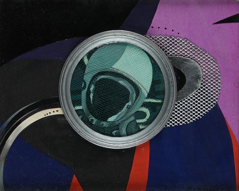 Bruno Mancinotti - Senza titolo (tempera e collage su tela)