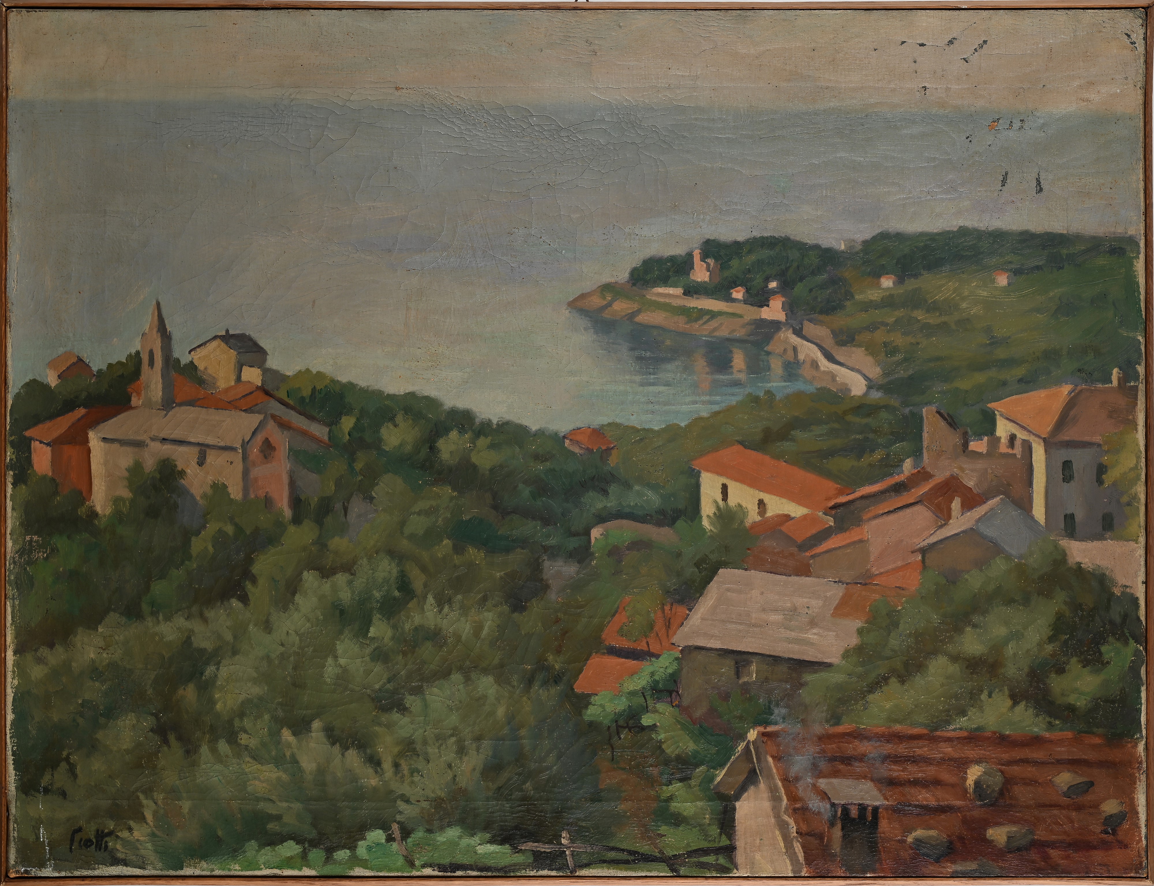 Veduta di case sul mare