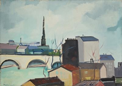 Tetti di Parigi, olio su tela