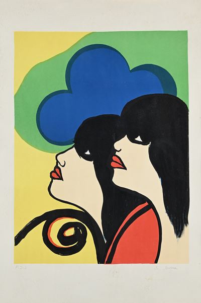 Due donne di profilo (serigrafia)