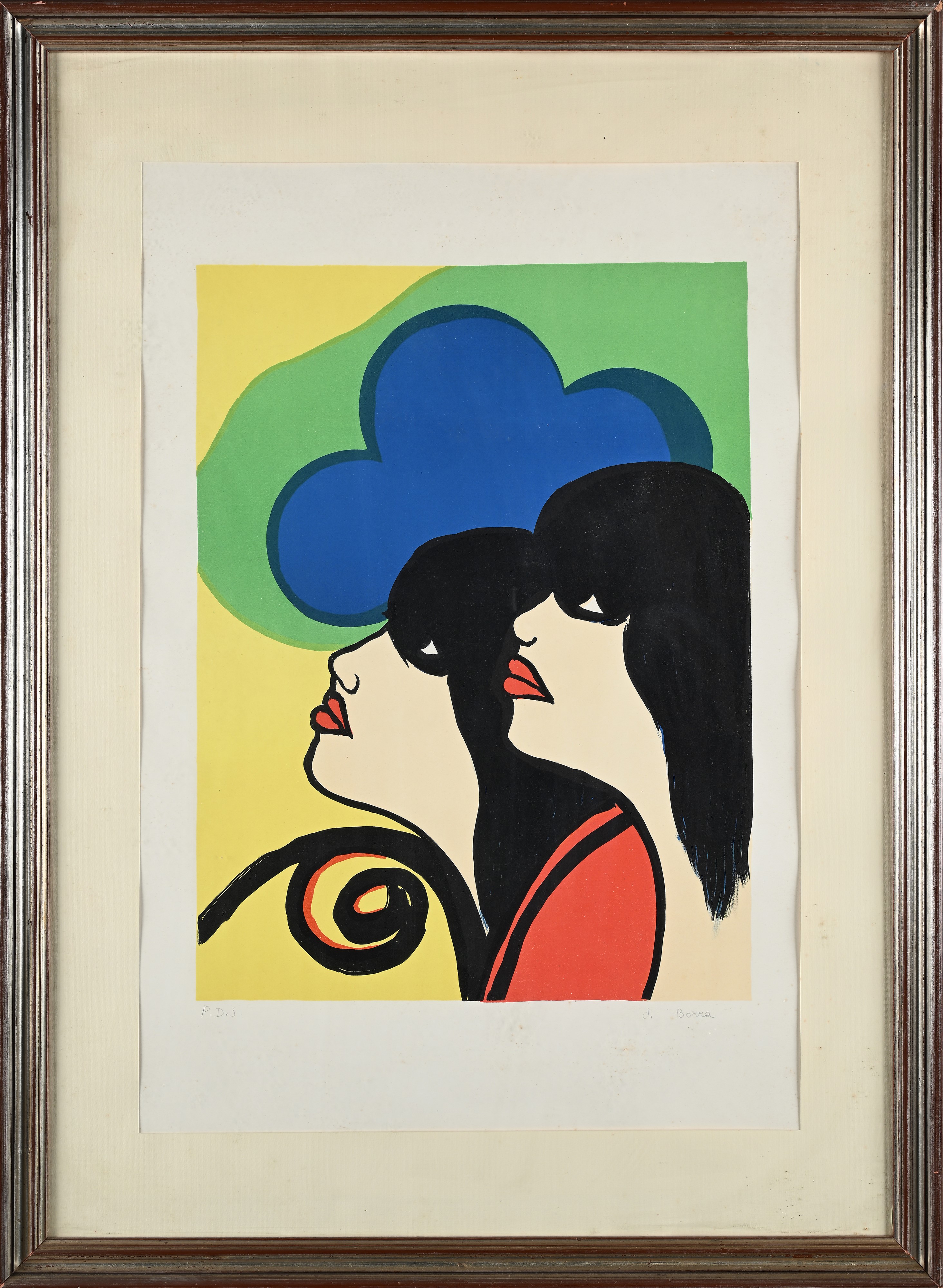 Borra Pompeo - Due donne di profilo (serigrafia)
