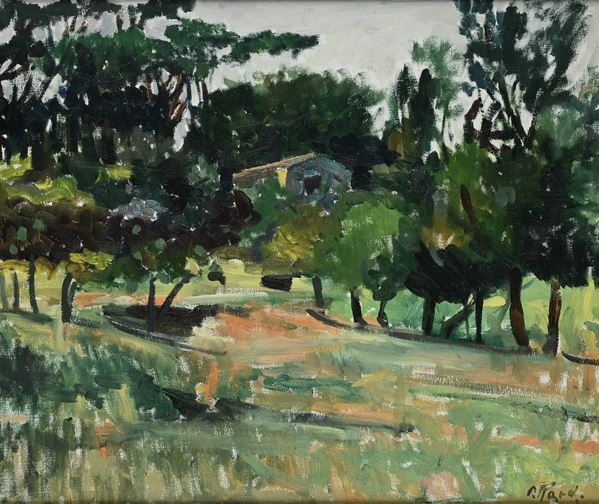 Ugo Attardi - Paesaggio con casolare