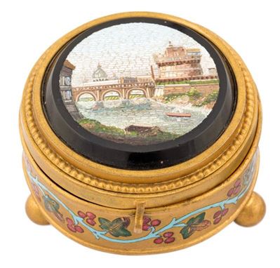 Scatola C. Roccheggiani con Micromosaico di Castel Sant'angelo