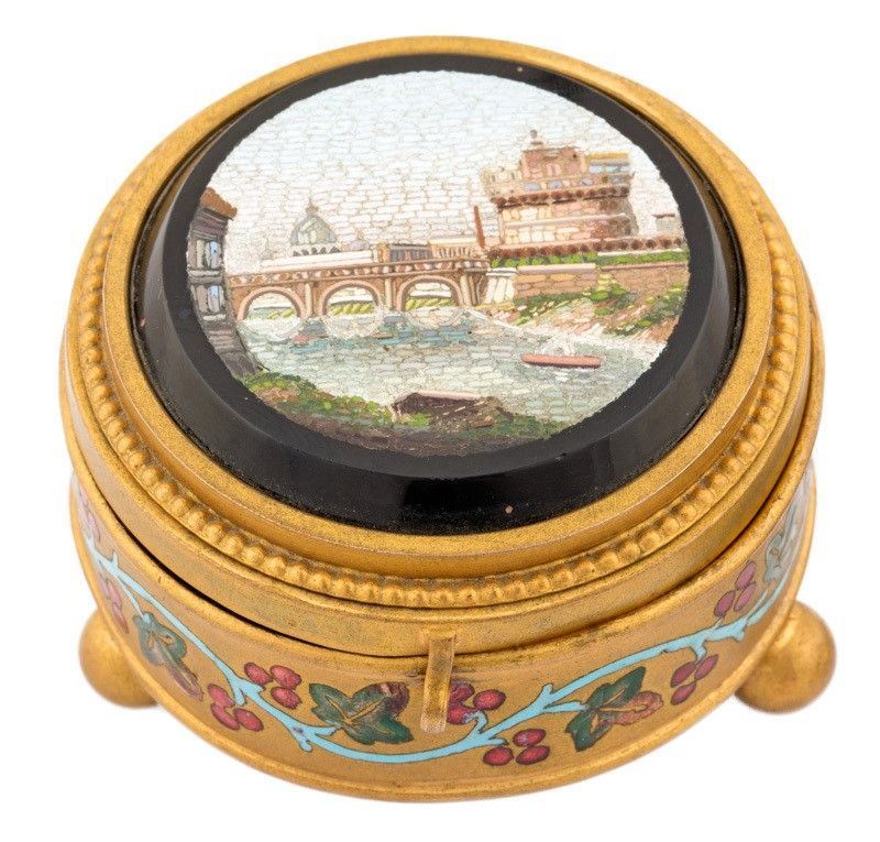 Scatola C. Roccheggiani con Micromosaico di Castel Sant'angelo